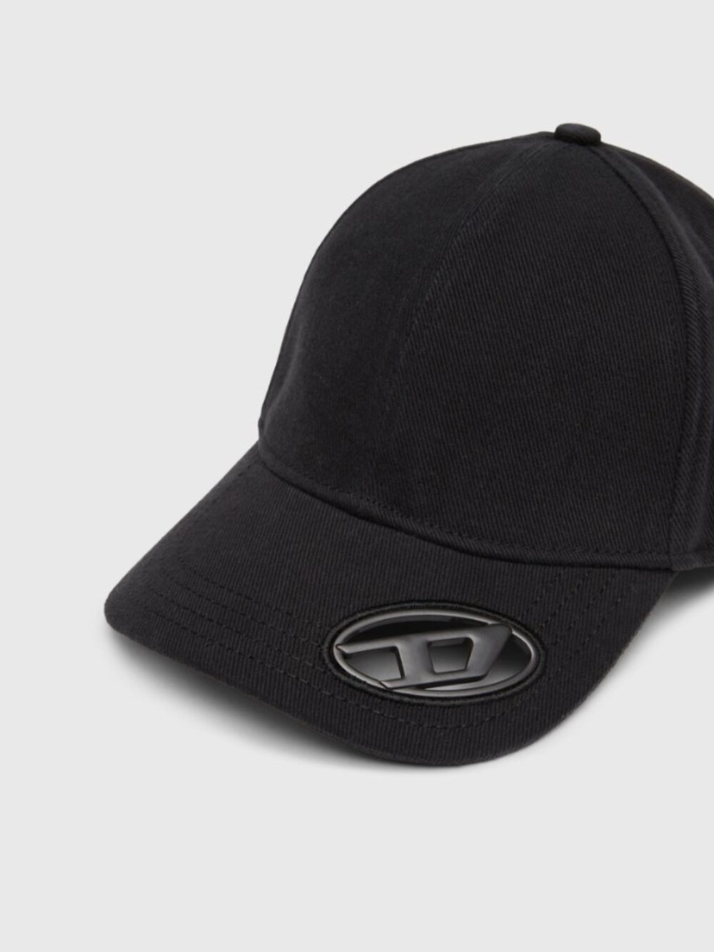 Diesel C-Plak Baseball Cap with oval D plaque (Black, size 01 - 7IN / 56CM)